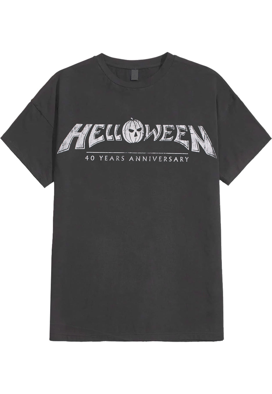 helloween-classic-logo-acid-washed-t-shirt-noir-m image 1