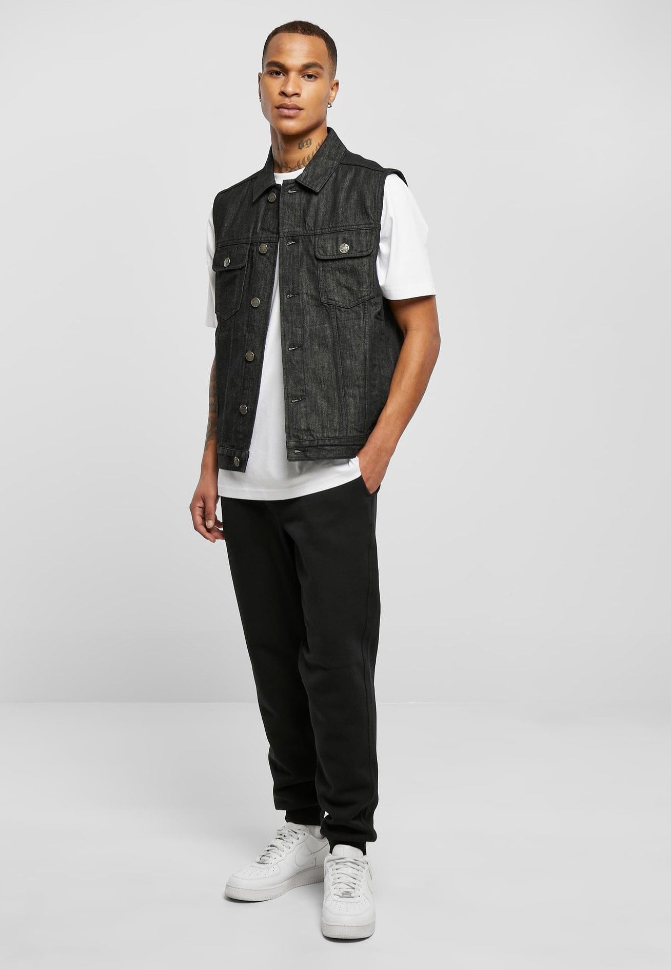 urban-classics-denim-black-washed-gilet-jean-noir-s-3xl image 2