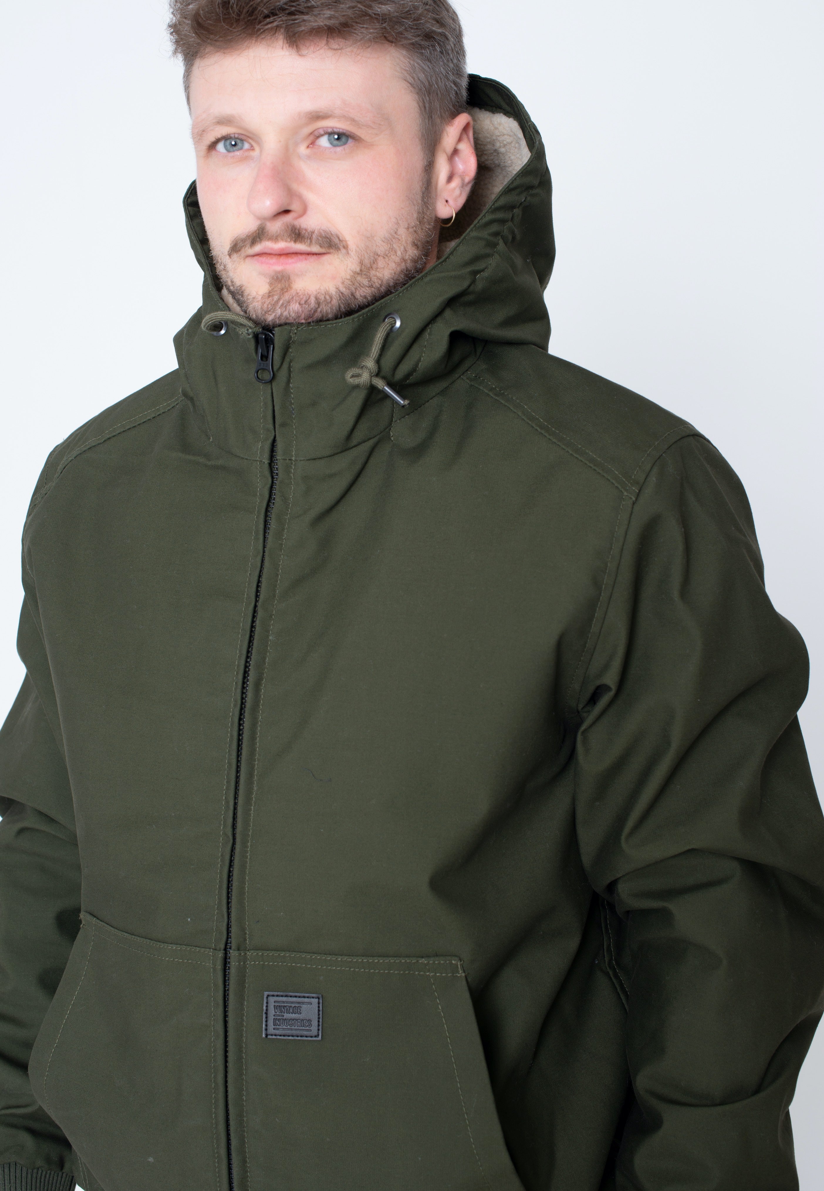 vintage-industries-datton-veste-olive-hiver-homme image 3