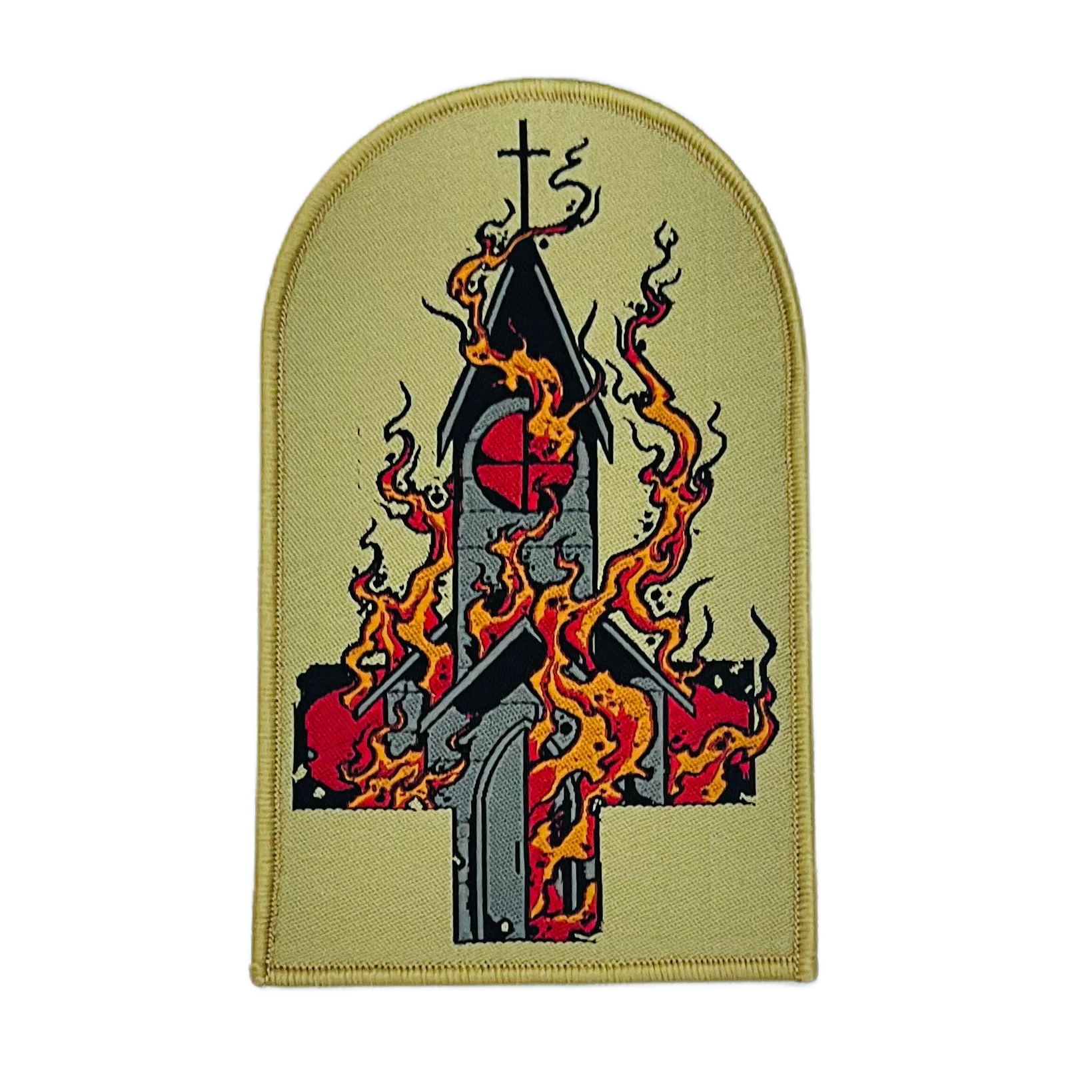 783punx-small-patch-burn-your-local-church-patch-tiss-bordure-noire image 4