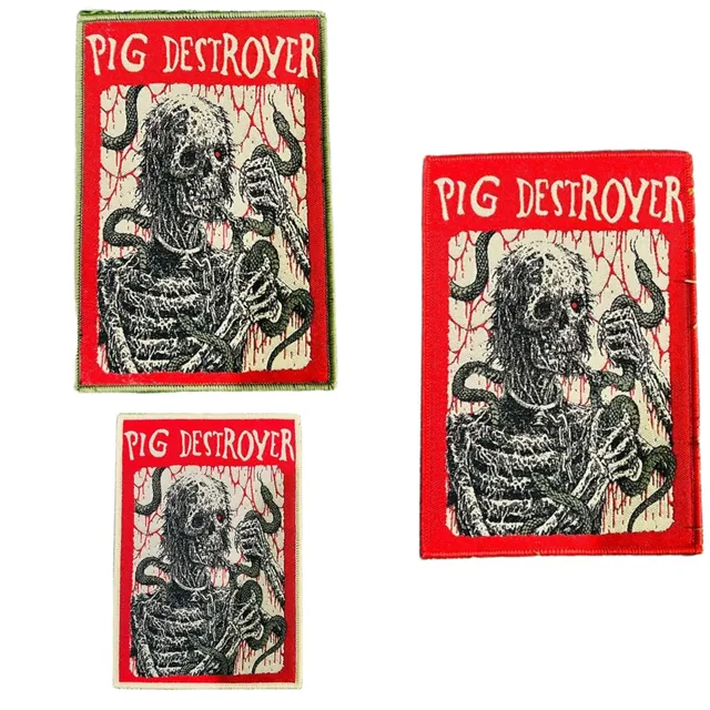 783punx-small-patch-pig-destroyer-snakes-patch-tiss-bordure-rouge image 1