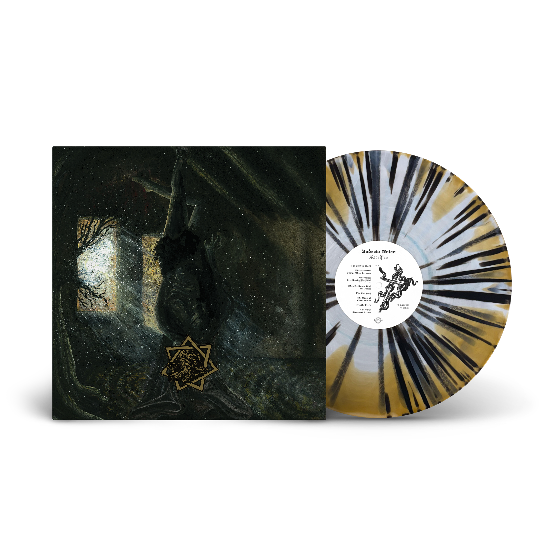 closed-casket-activities-andrew-nolan-sacrifice-vinyle-lp-gold-white-splatter image 2