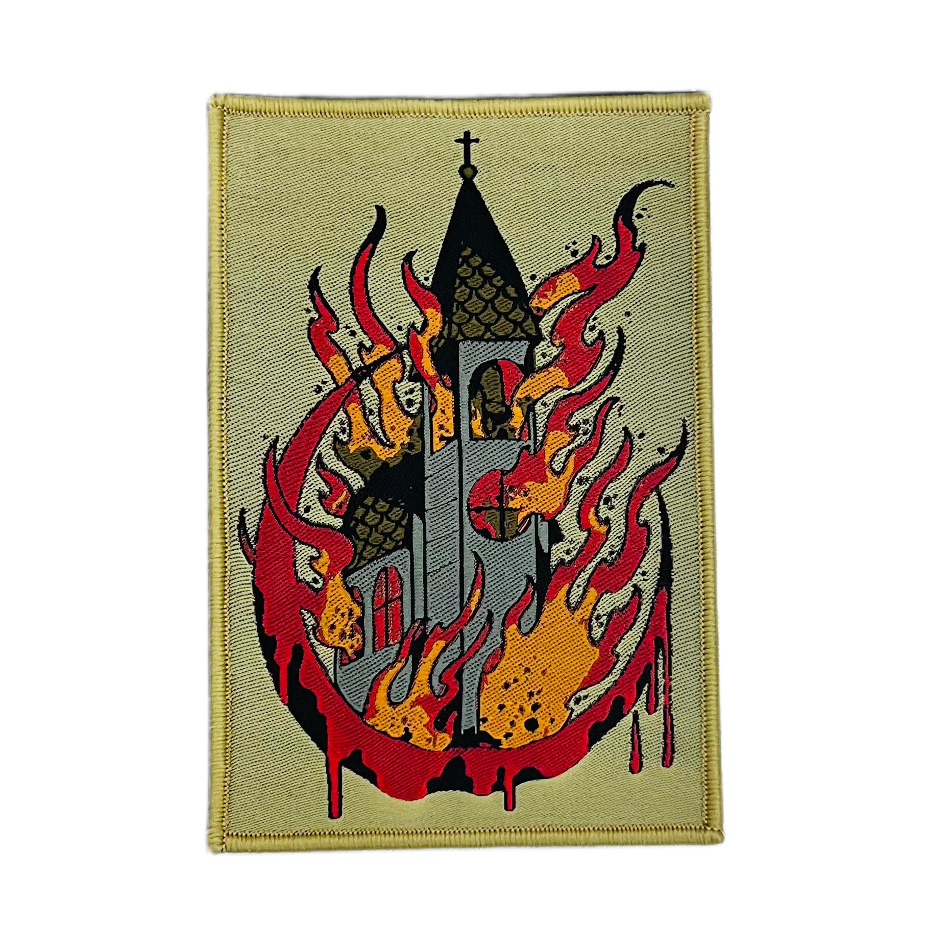 burn-your-local-church-patch-tiss-bordure-noire image 6