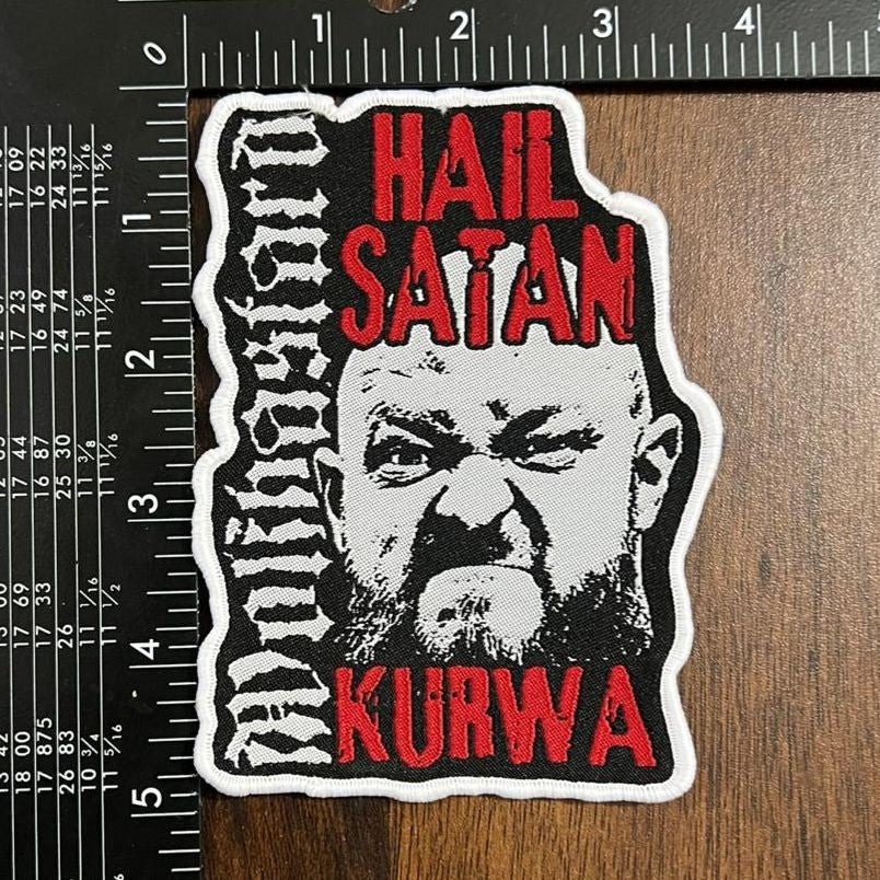 wolfbastard-hail-satan-kurwa-patch-tiss-bordure-noire image 5