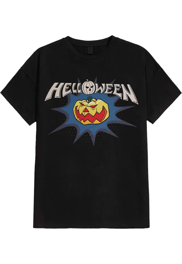 helloween-classic-logo-comics-t-shirt-noir-homme-power-metal image 1