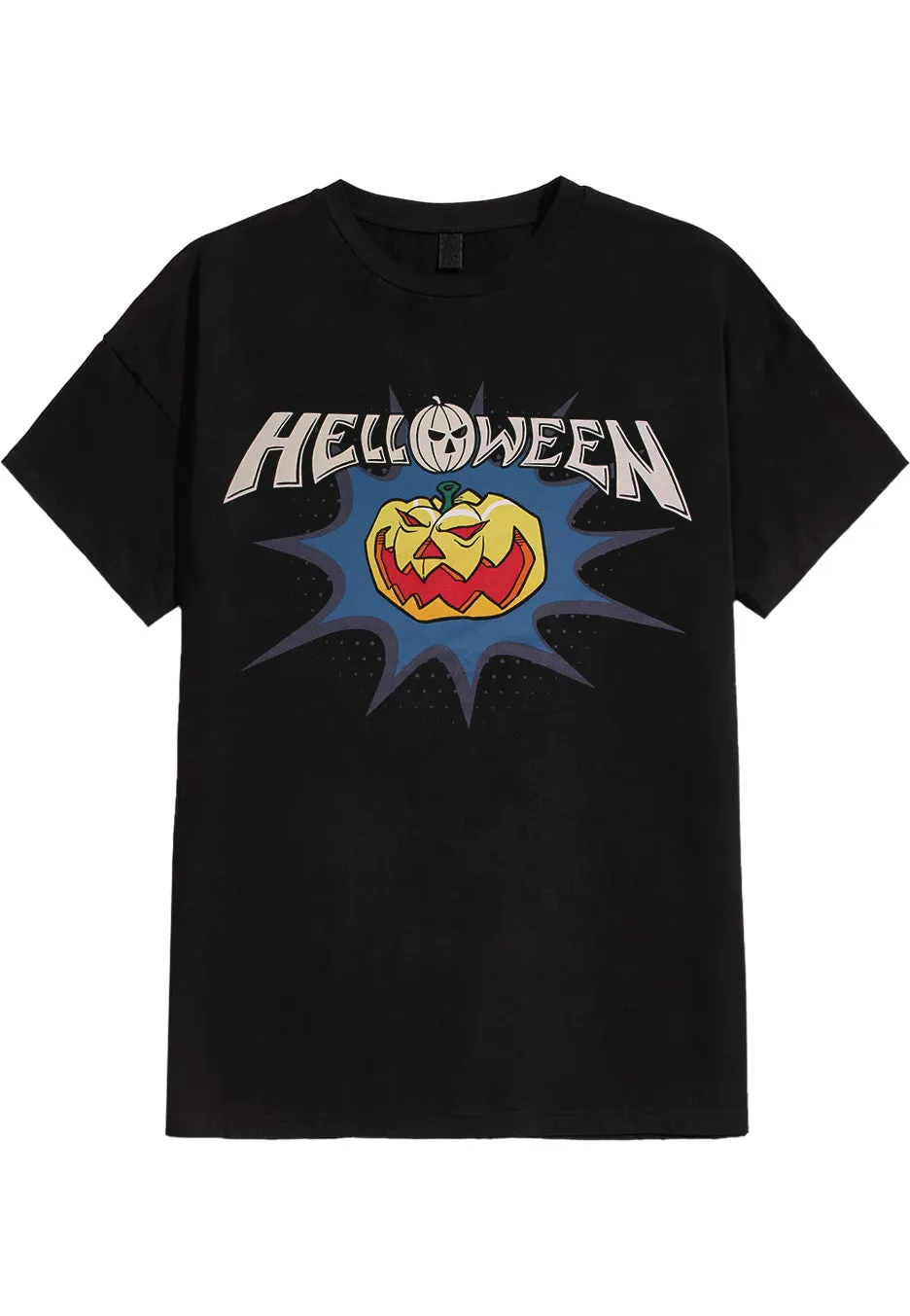 helloween-classic-logo-comics-t-shirt-noir-homme-power-metal image 1