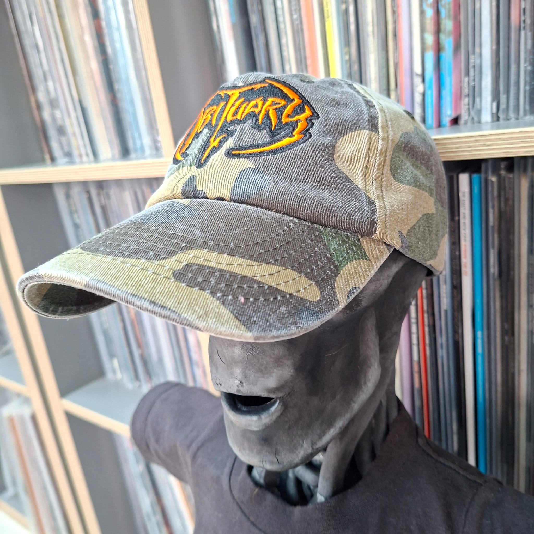 obituary-logo-casquette-dad-cap-camo-vert-logo-orange-brod image 5