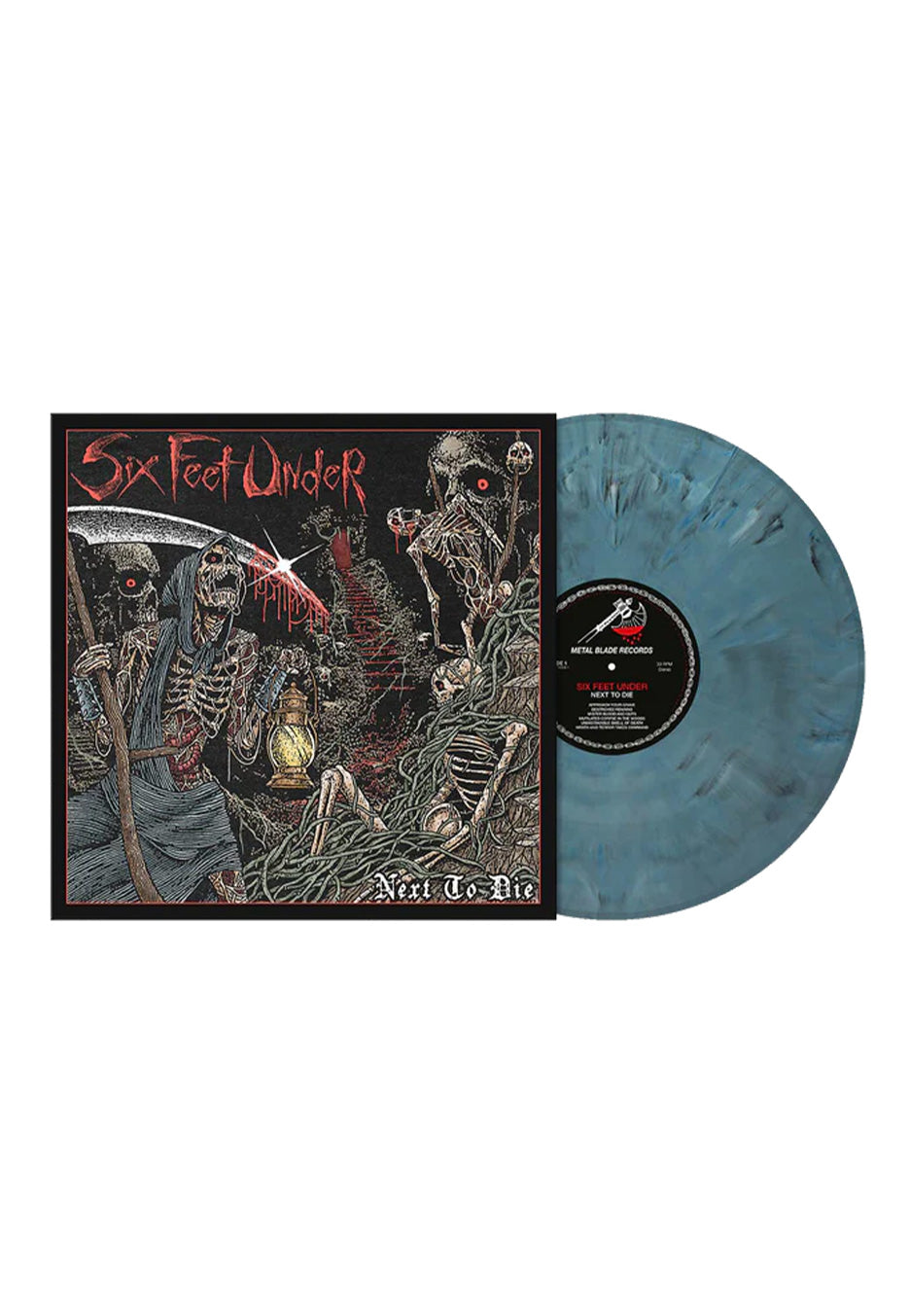six-feet-under-next-to-die-vinyle-marbr-bleu-gris-death-metal image 1