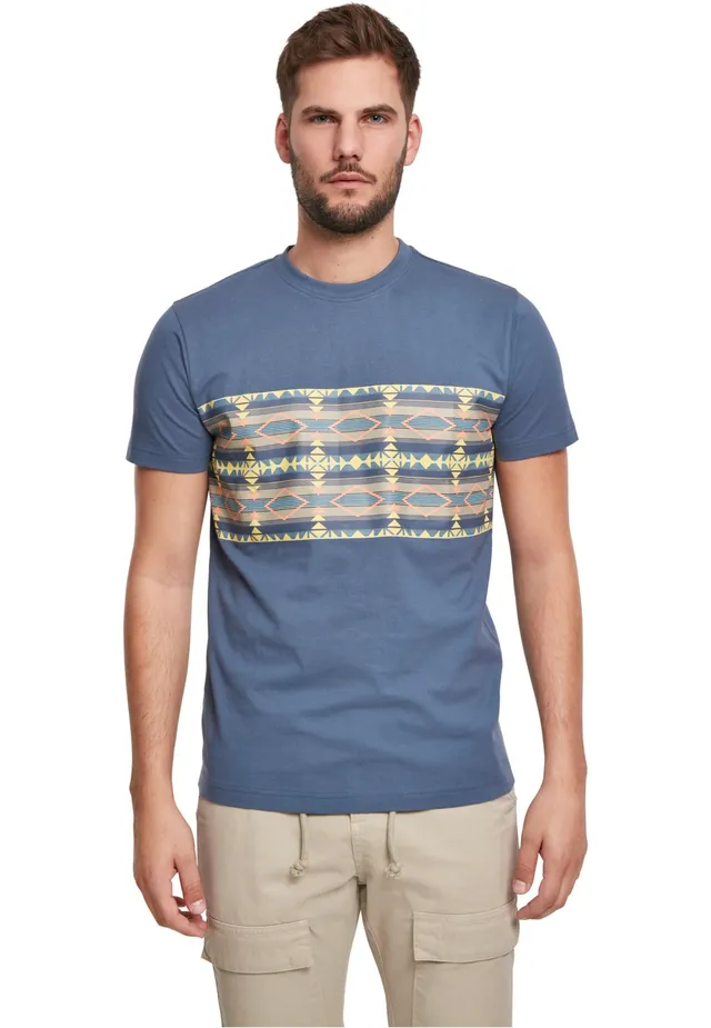 urban-classics-inka-pattern-t-shirt-bleu-vintageblue image 1