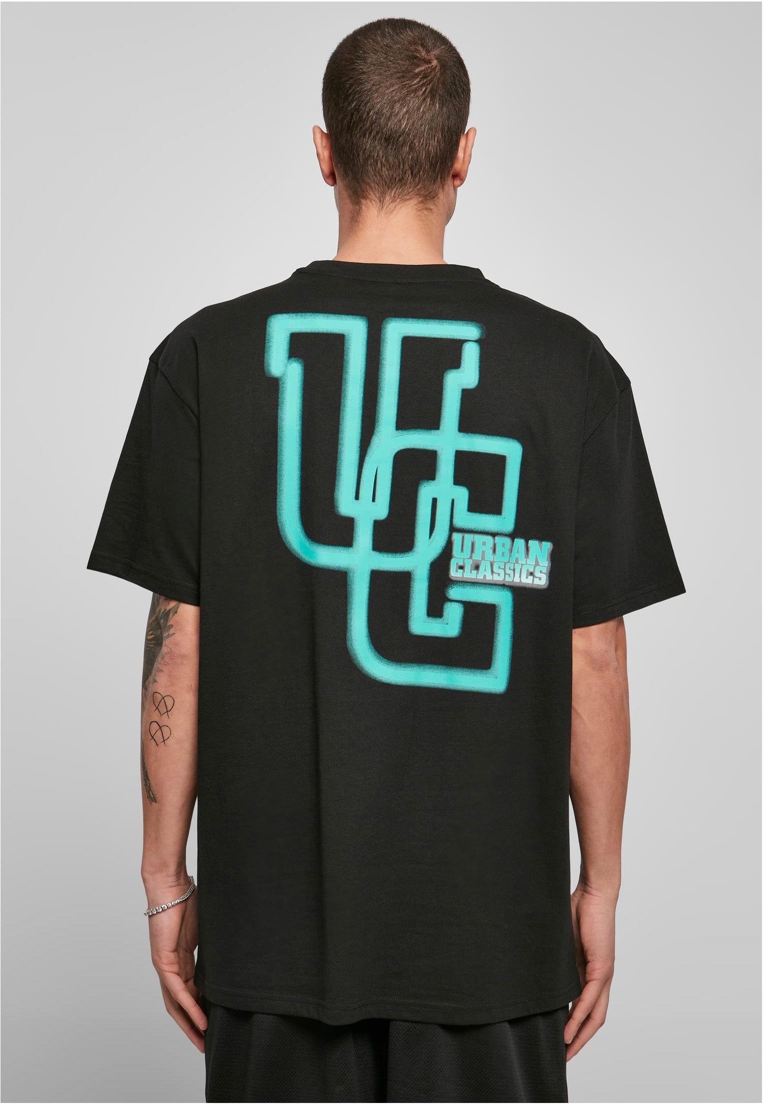 urban-classics-glow-logo-black-t-shirt-noir-homme image 2