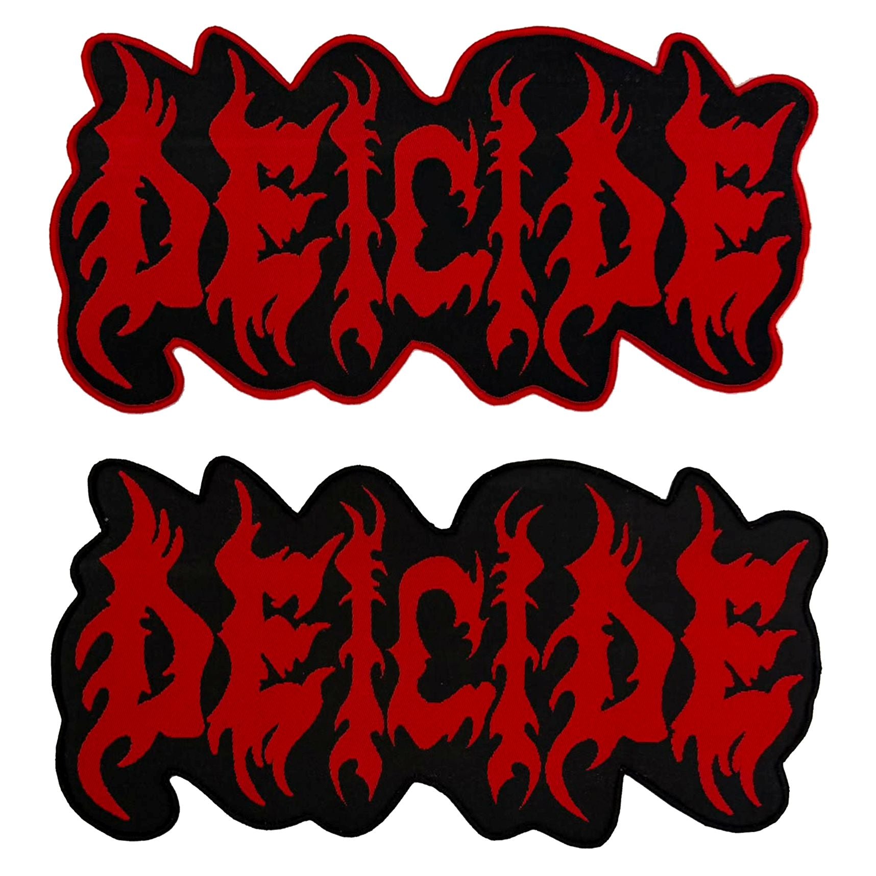 deicide-logo-patch-tiss-oversize-bordure-rouge-12-pouces image 1