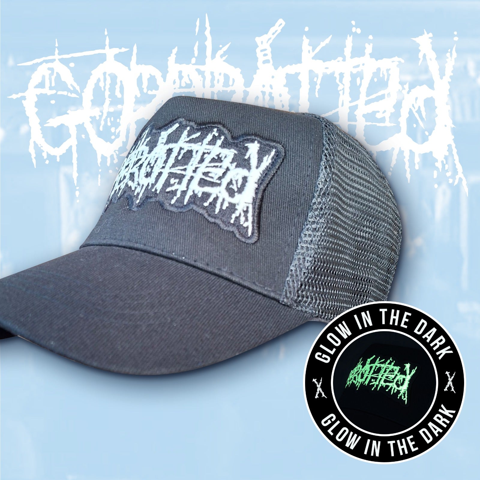 gorerotted-logo-casquette-trucker-brod-e-rouge image 3