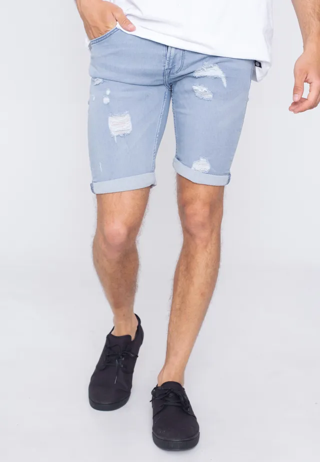 only-sons-ply-damage-jog-short-jean-bleu-homme image 1