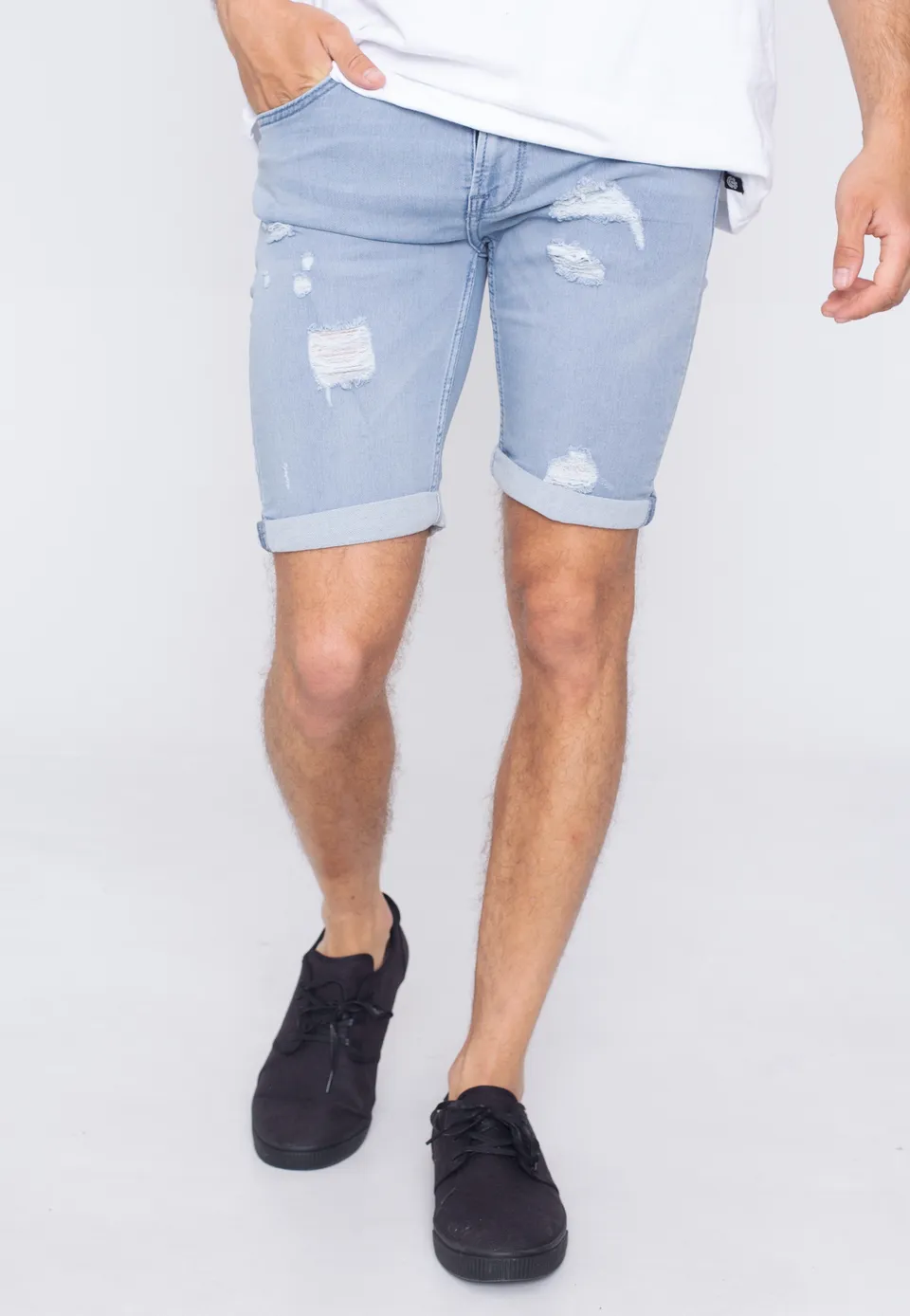 only-sons-ply-damage-jog-short-jean-bleu-homme image 1