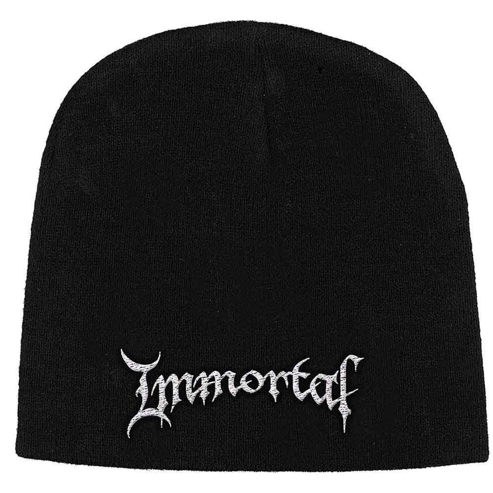immortal-logo-bonnet-brod-noir-black-metal image 1