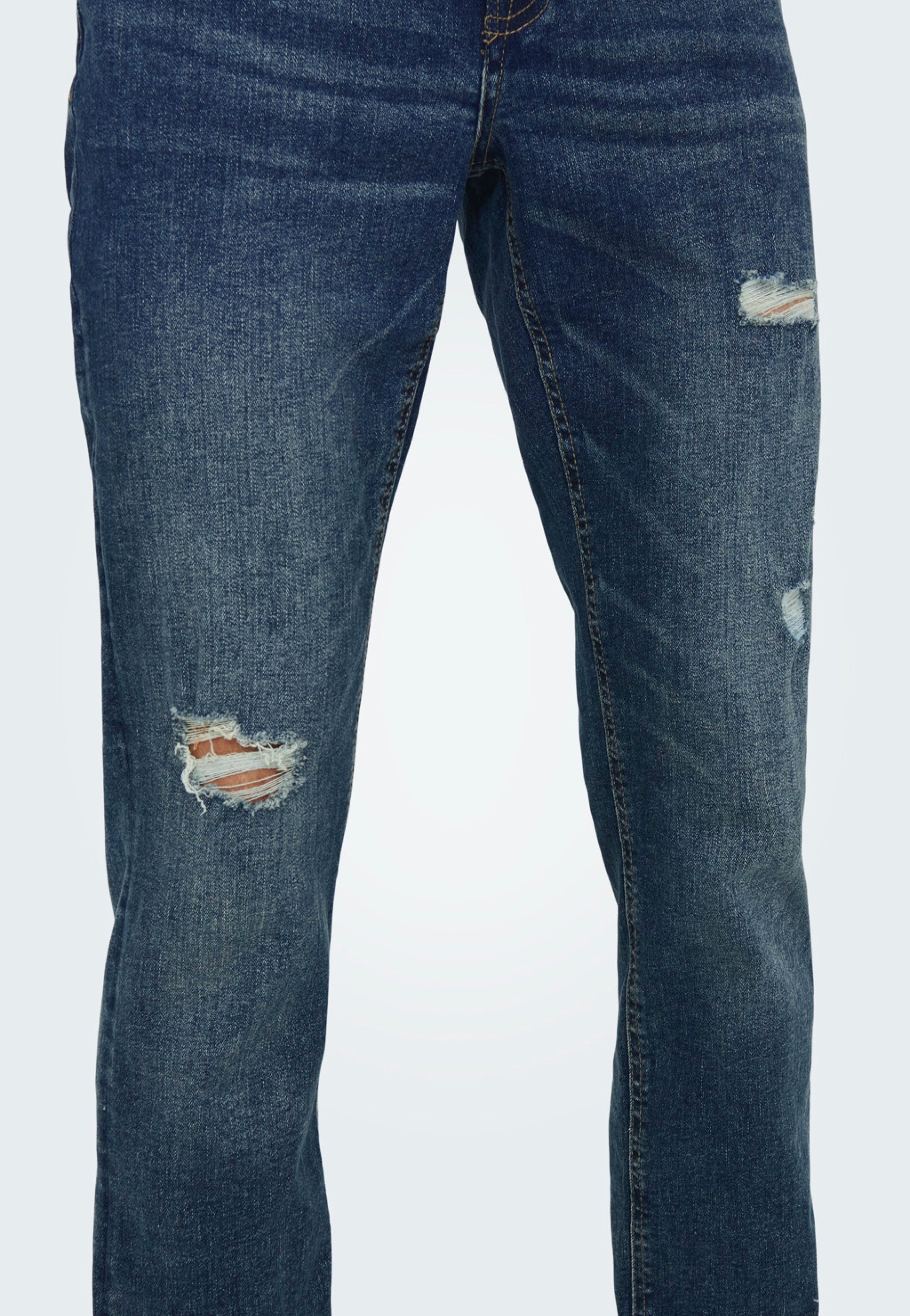 only-sons-loom-slim-damage-blue-denim-jean-slim-homme image 2