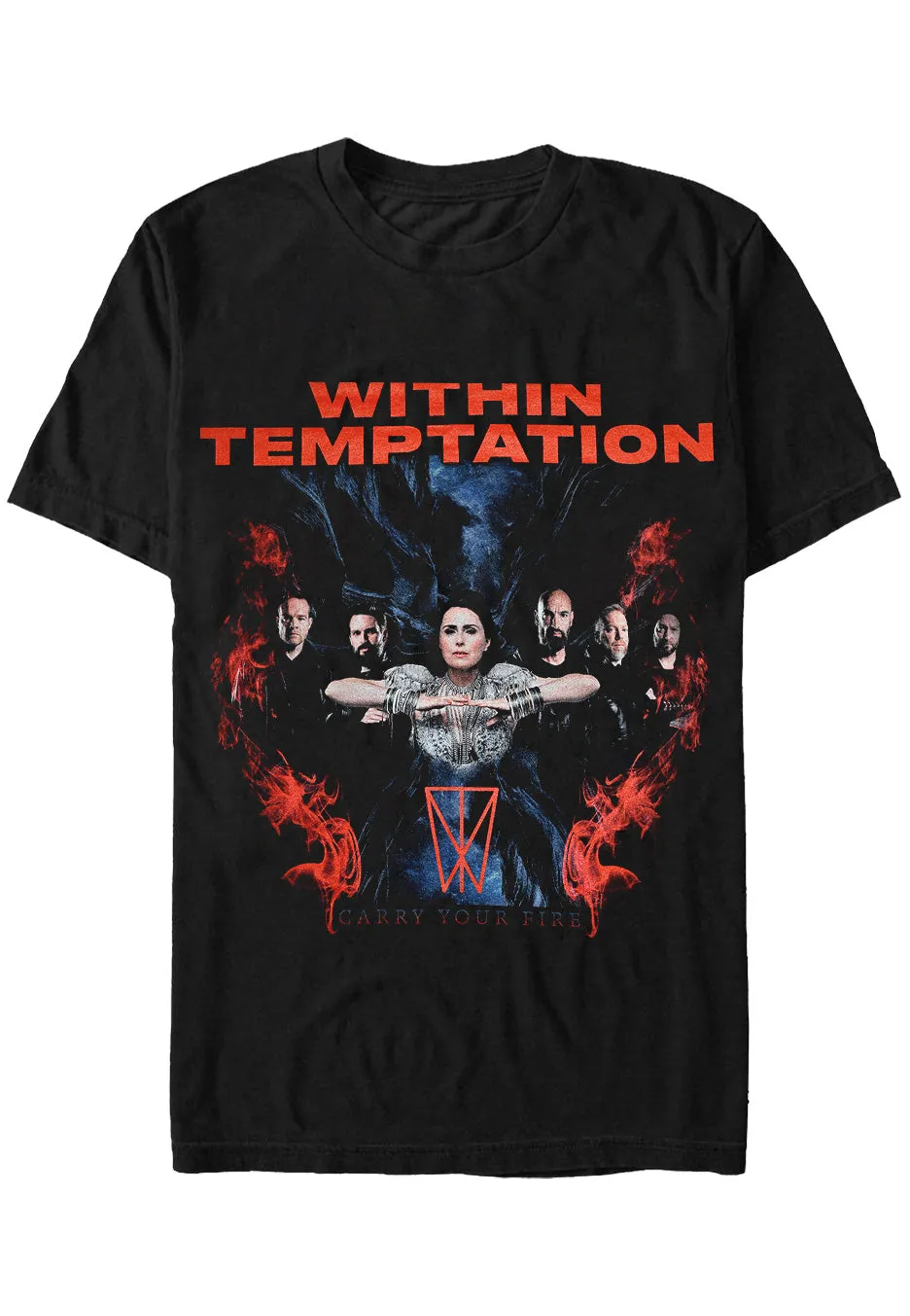 within-temptation-carry-fire-t-shirt-homme-noir image 1