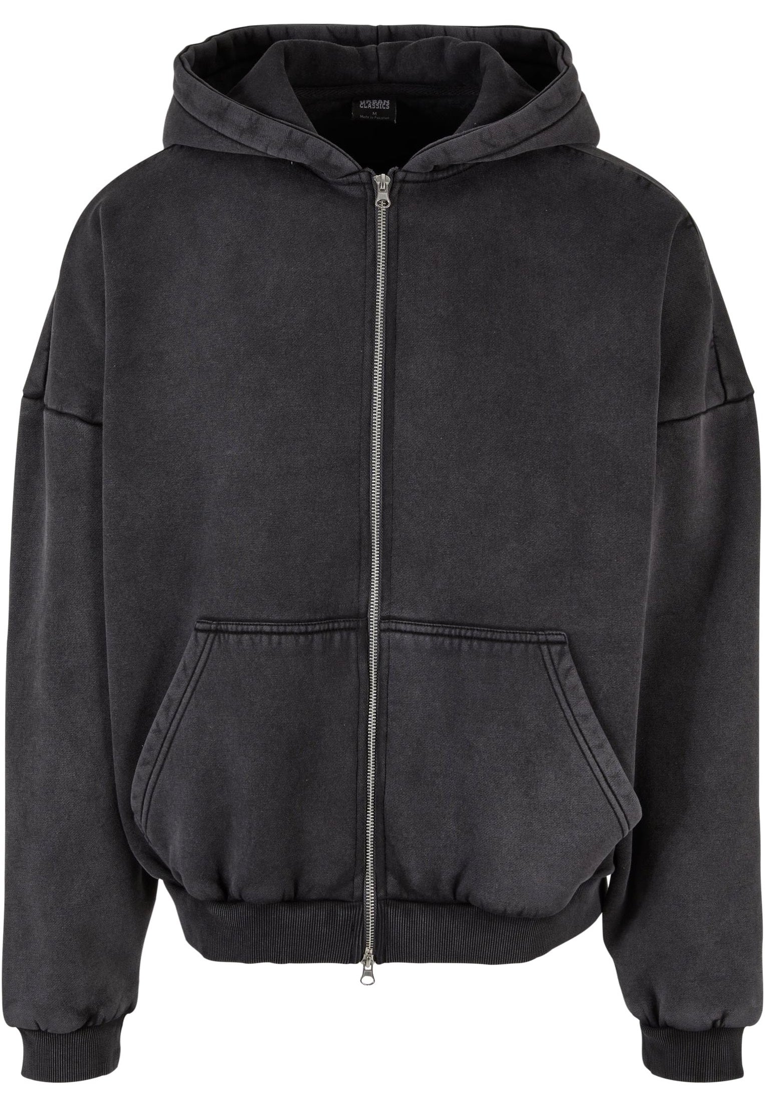 urban-classics-heavy-sand-washed-sweat-zipp-noir-90-s image 6