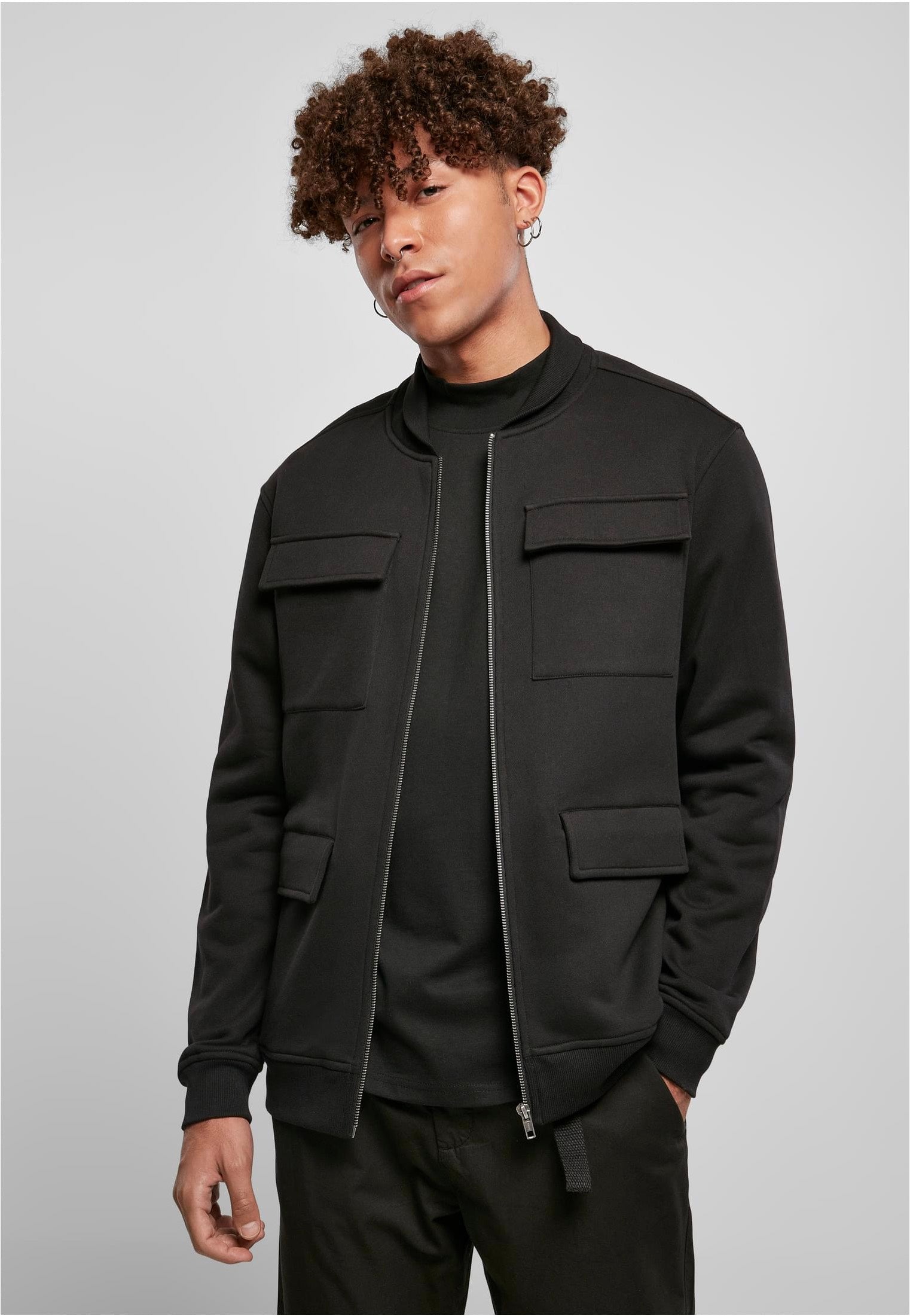 urban-classics-m65-sweat-bomber-veste-noir-homme image 1