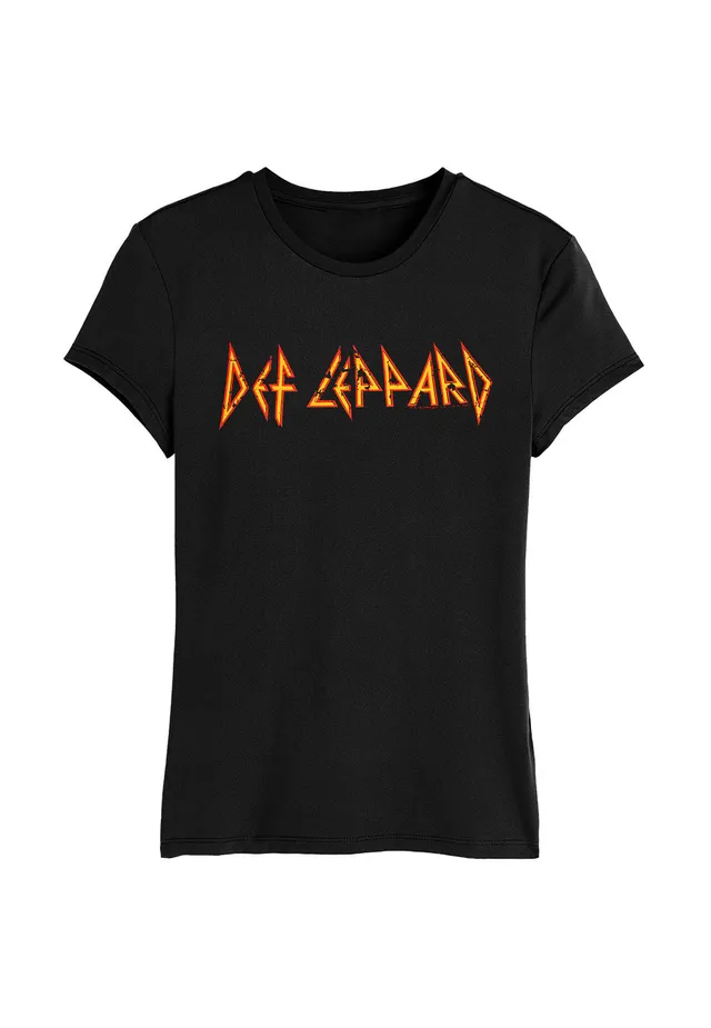 def-leppard-distressed-logo-t-shirt-femme-noir-taille-m image 1