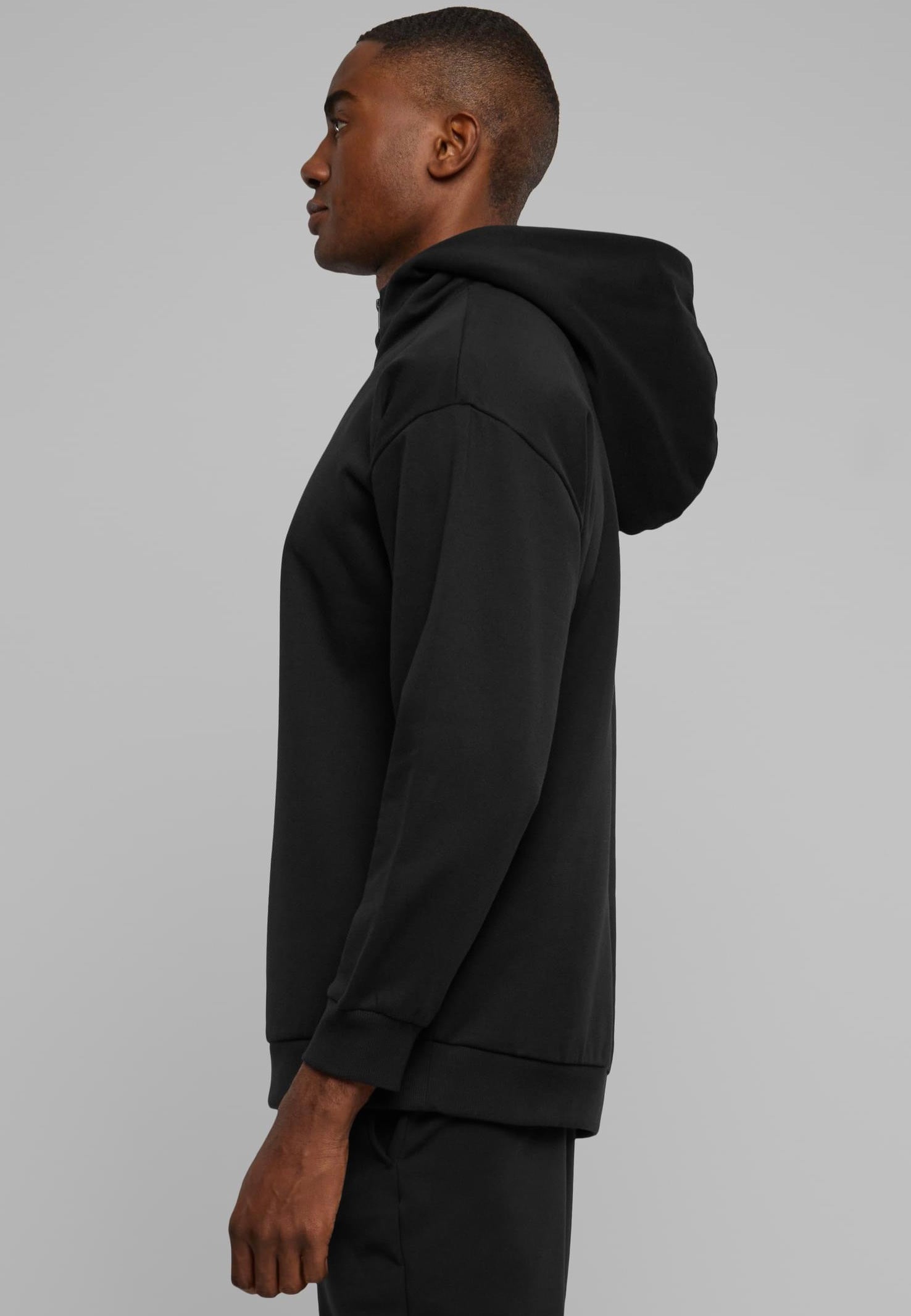 urban-classics-zipped-high-neck-hoodie-noir-homme image 3