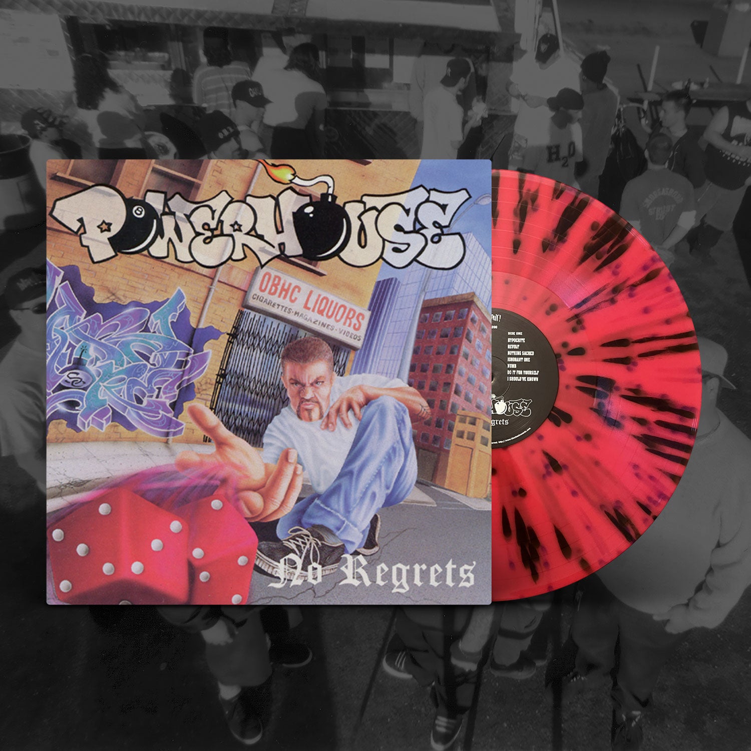 powerhouse-no-regrets-vinyle-lp-neon-coral-spatter image 2