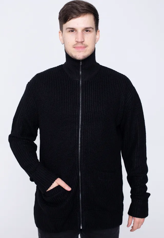 urban-classics-zip-black-gilet-zipp-noir-homme-fleece image 1