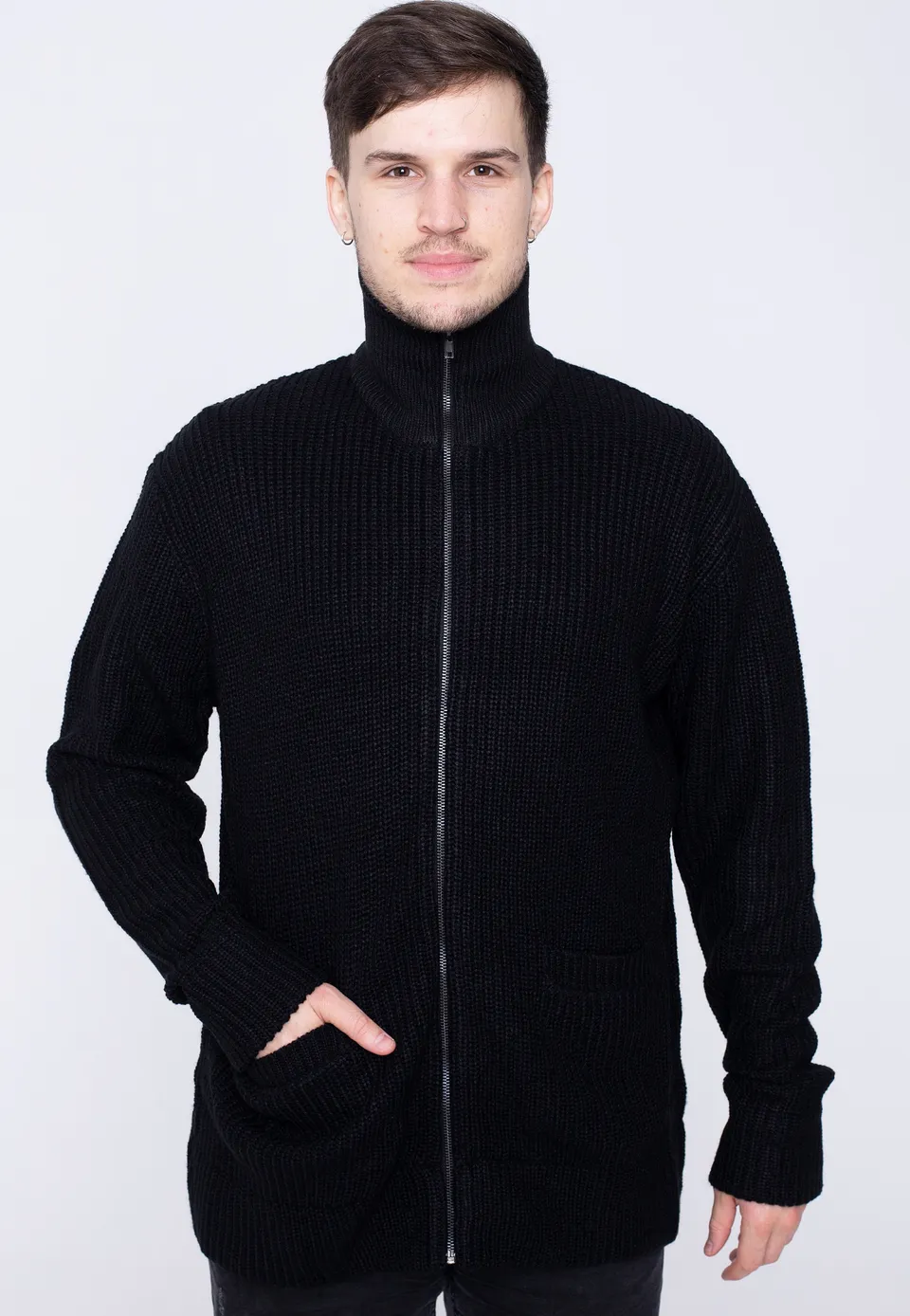 urban-classics-zip-black-gilet-zipp-noir-homme-fleece image 1