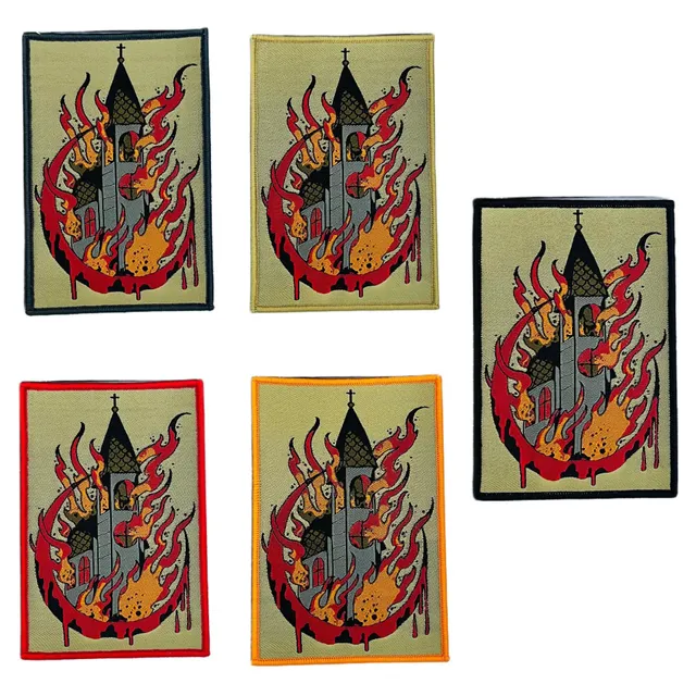 burn-your-local-church-patch-tiss-bordure-noire image 1