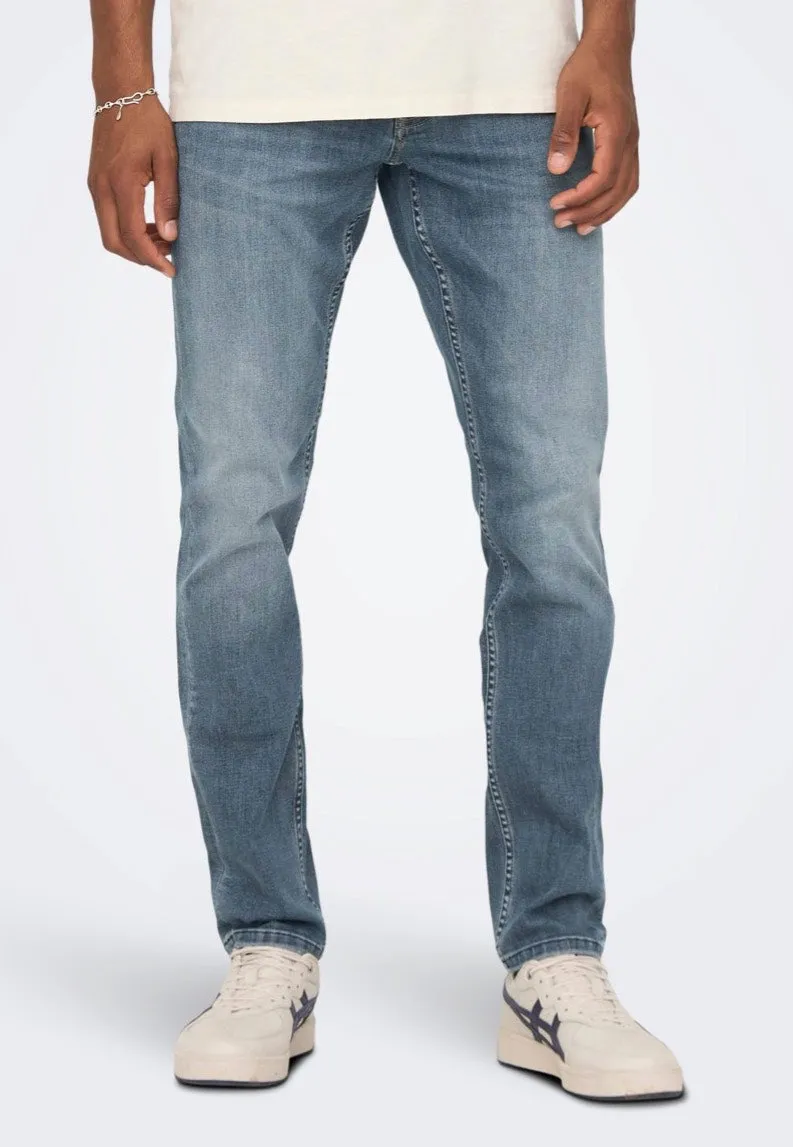 only-sons-loom-slim-jean-slim-bleu-fonc-homme image 1