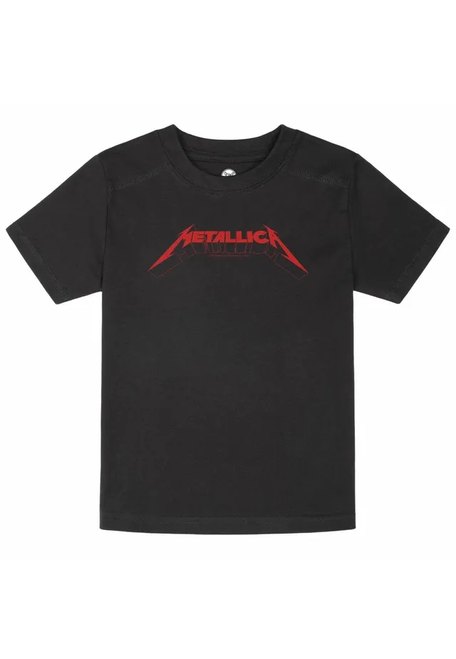 metallica-red-logo-t-shirt-enfant-noir image 1
