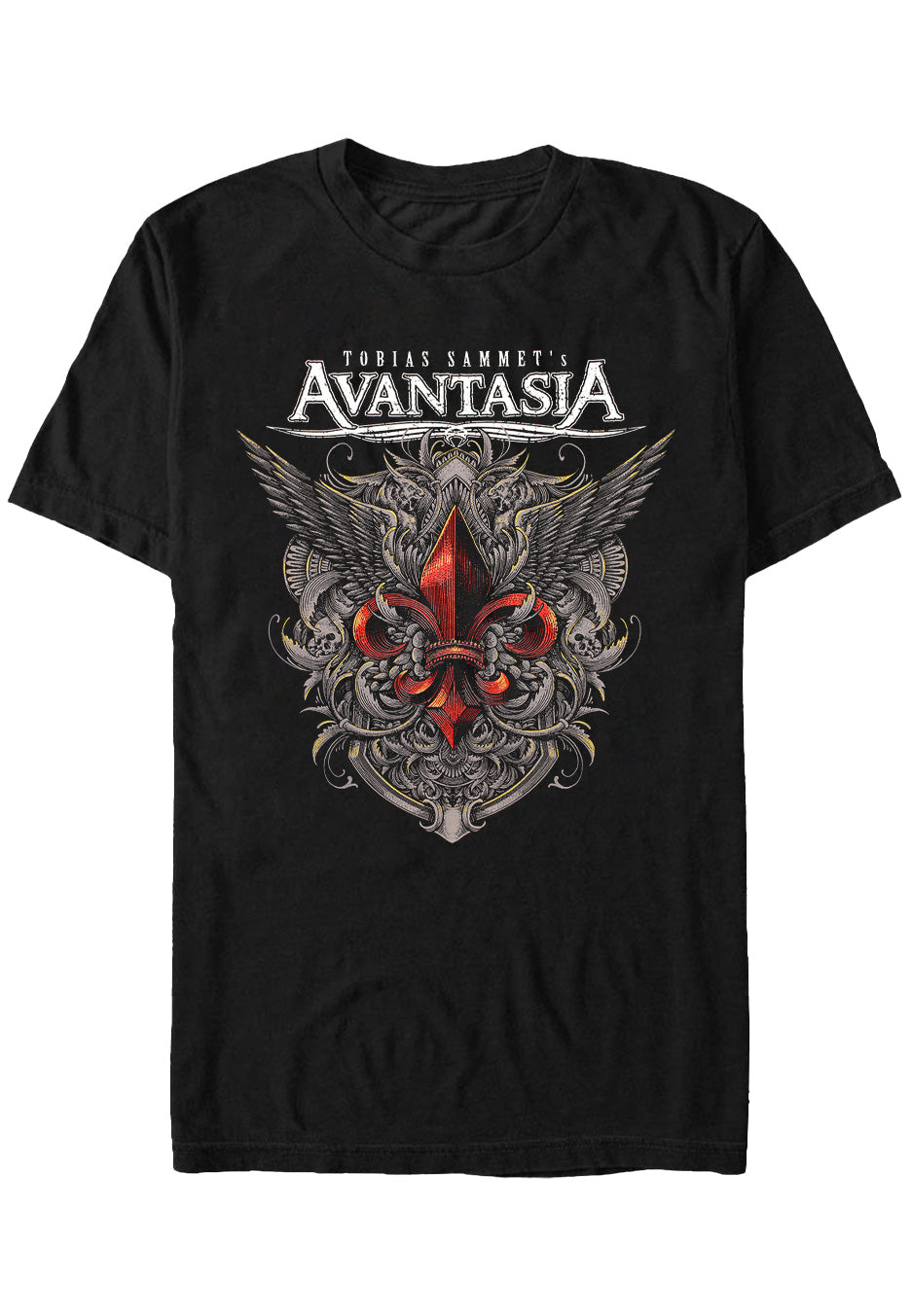 avantasia-fleur-de-lys-t-shirt-noir-manches-courtes image 1