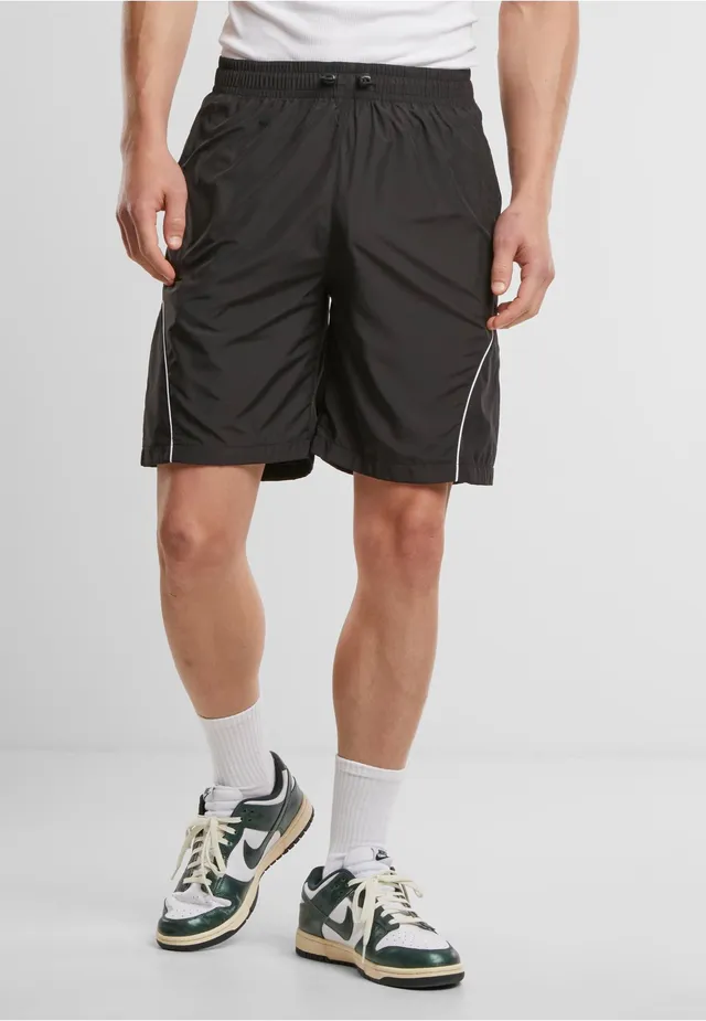 urban-classics-piped-panel-short-noir-streetwear image 1