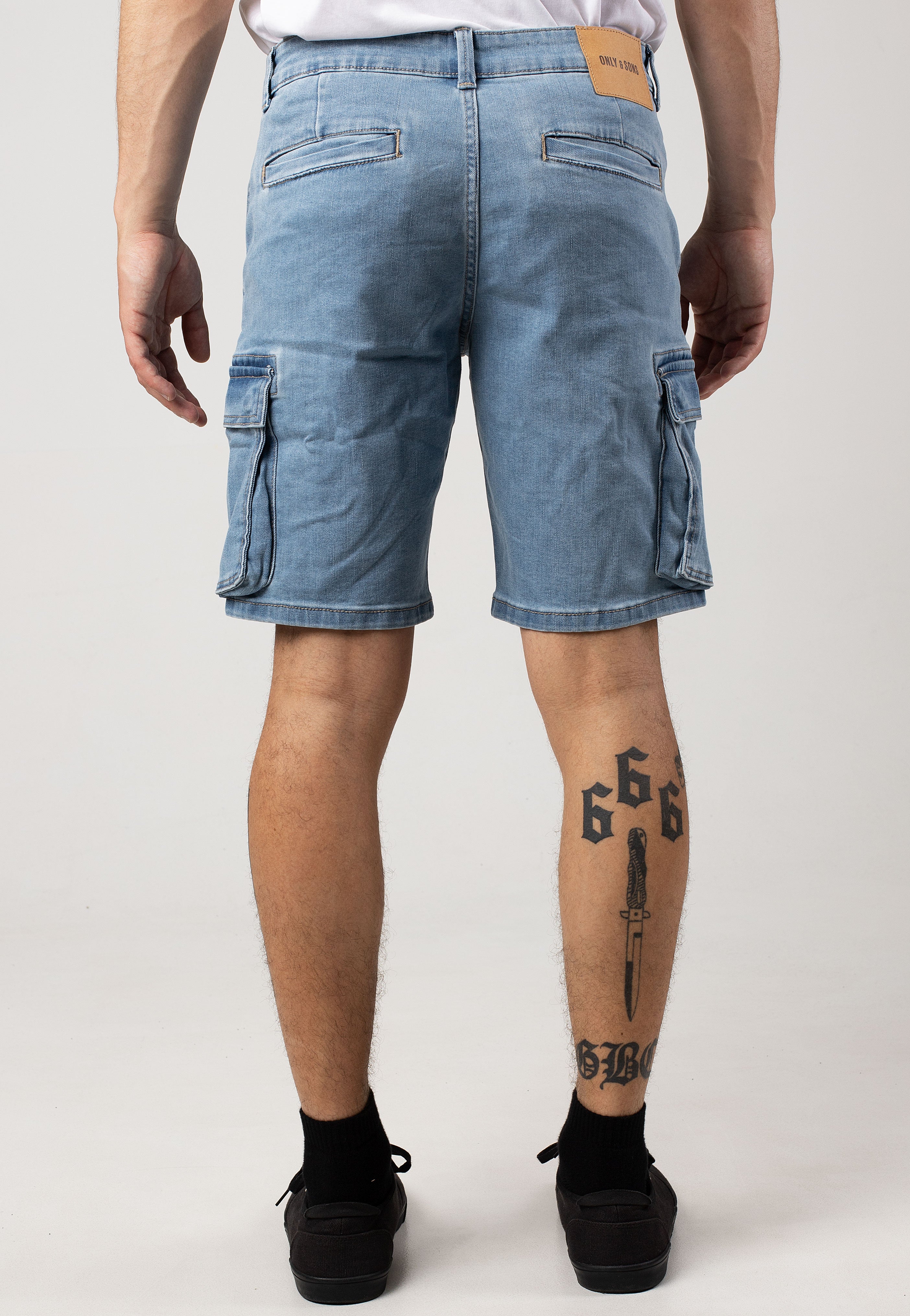 only-sons-cam-stage-cargo-short-jean-bleu-clair-denim image 4