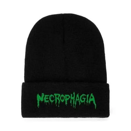 necrophagia-logo-bonnet-revers-brod-noir image 1