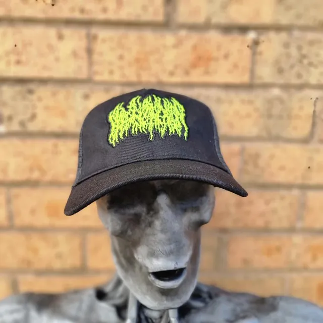 blood-incantation-logo-casquette-trucker-phosphorescente-jaune image 1