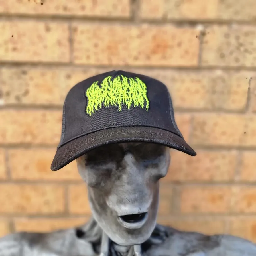 blood-incantation-logo-casquette-trucker-phosphorescente-jaune image 1