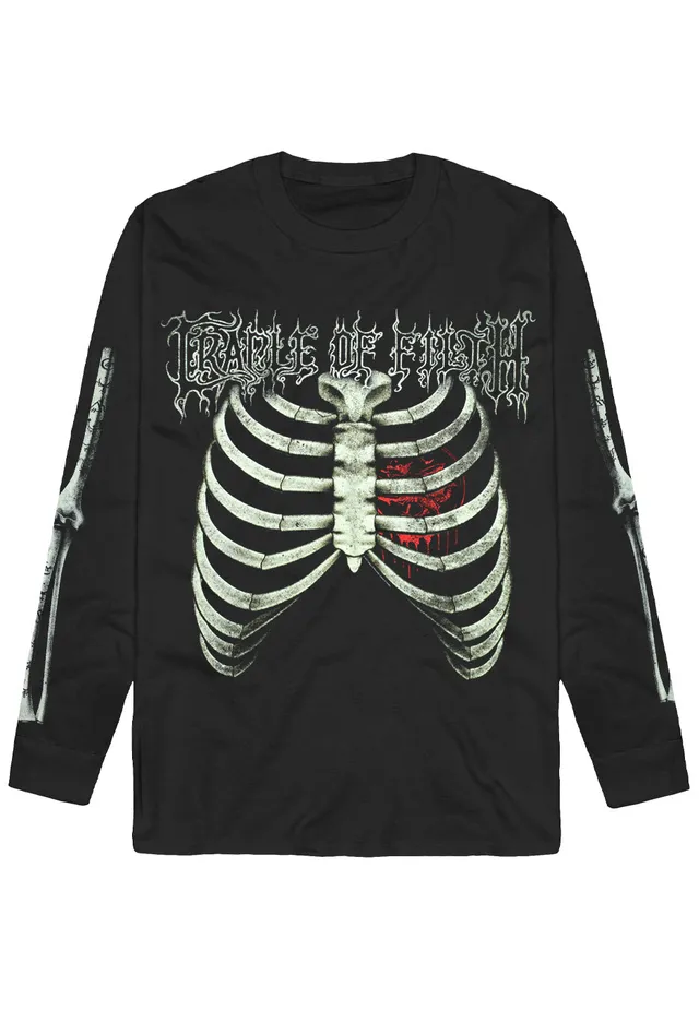 cradle-of-filth-skeleton-sweat-manches-longues-noir-metal image 1