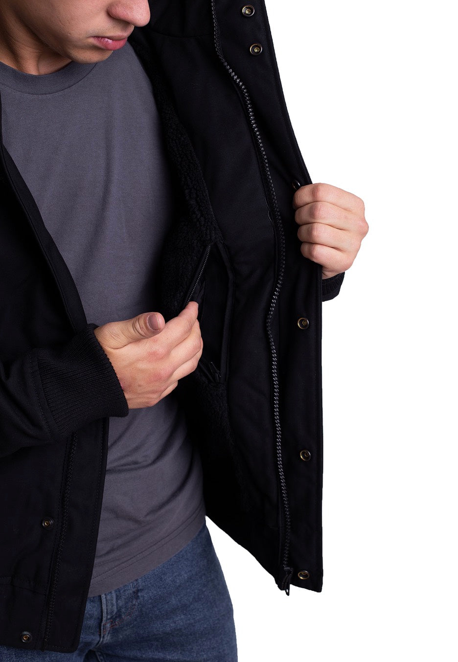 vintage-industries-hudson-black-veste-noire-hiver-homme image 7