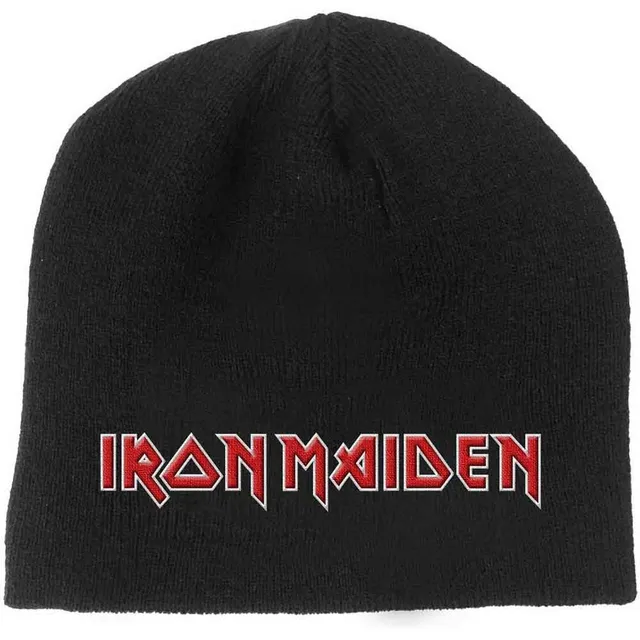 iron-maiden-logo-bonnet-noir-brod image 1