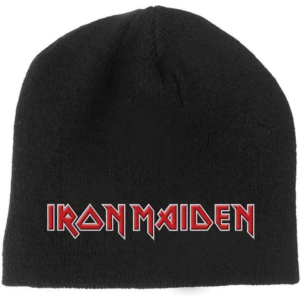 iron-maiden-logo-bonnet-noir-brod image 1
