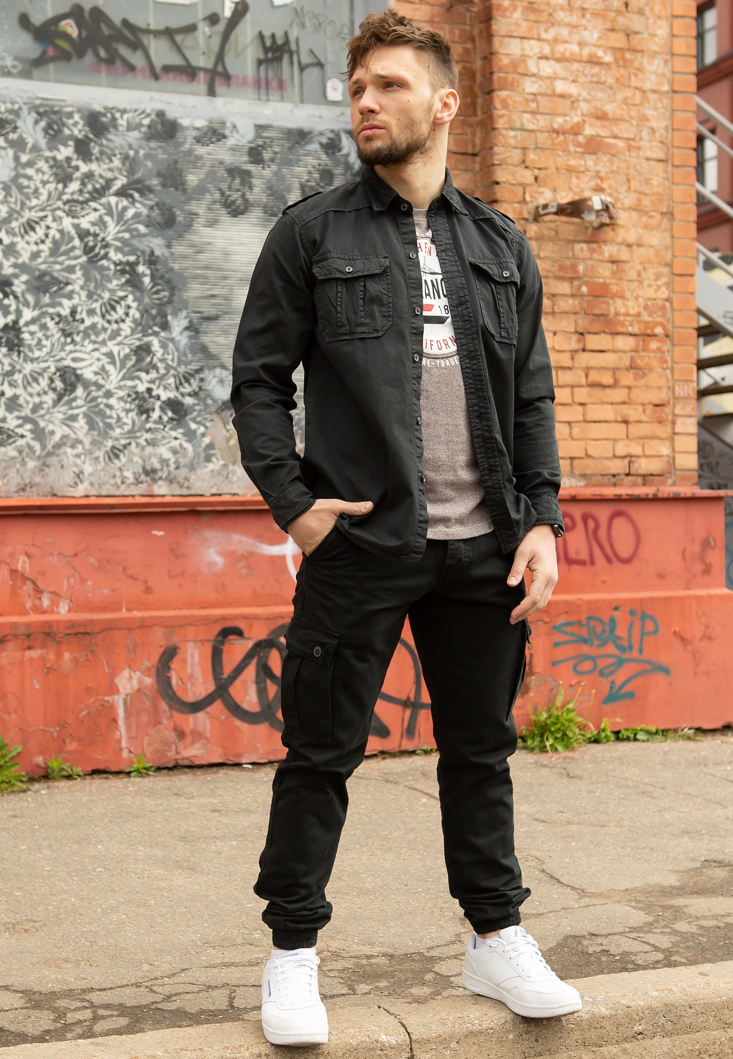 surplus-bad-boys-black-pantalon-cargo-noir-coton image 2