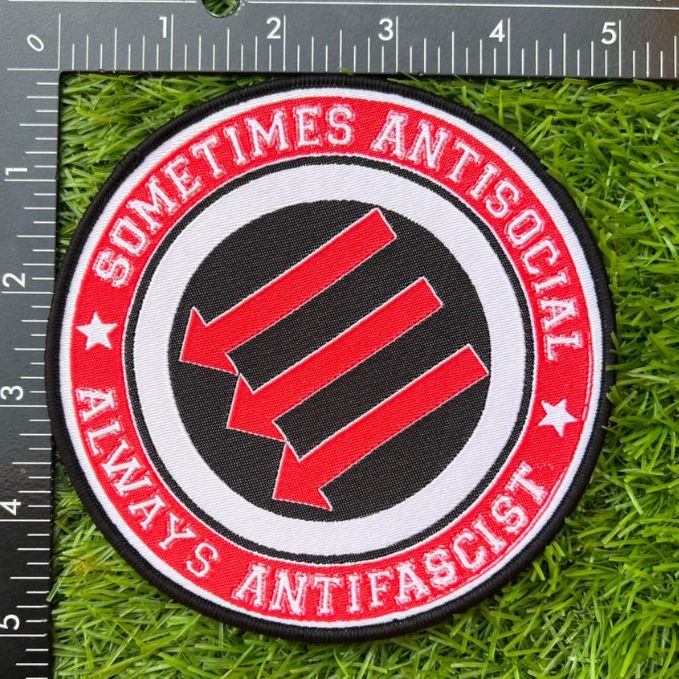 sometimes-antisocial-always-antifascist-patch-woven-bordure-rouge image 6
