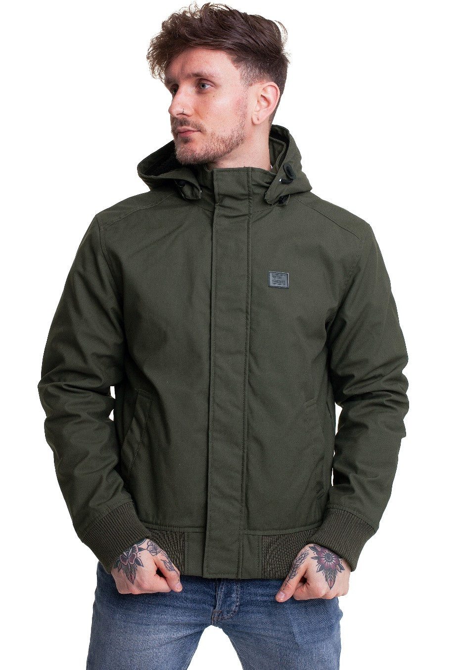 vintage-industries-hudson-dark-olive-veste-hiver-olive-taille-m image 1