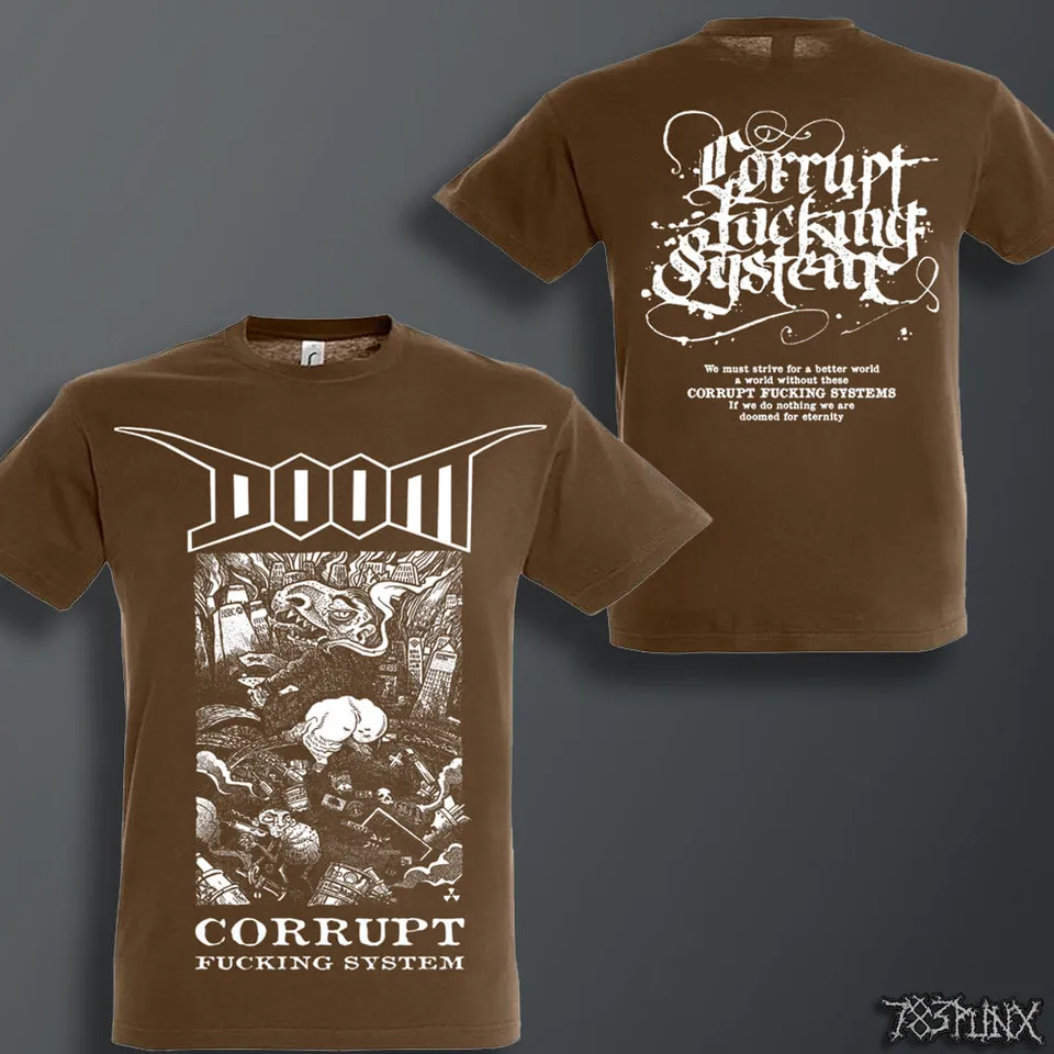 doom-corrupt-fucking-system-t-shirt-earth-double-face image 1