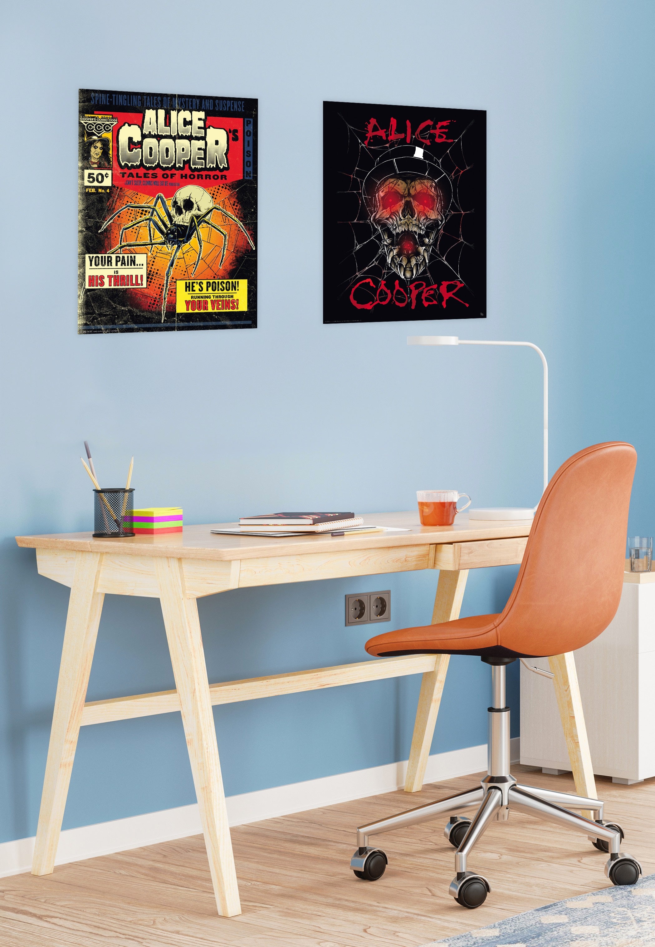 alice-cooper-skull-hat-poster-multicolore-rock-classique image 4