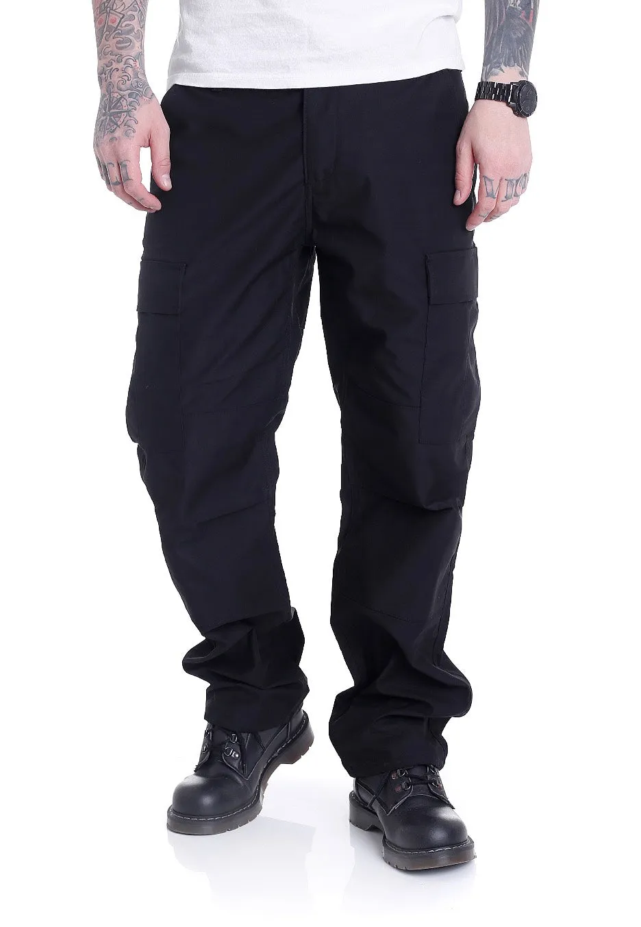 vintage-industries-bdu-cargo-pantalon-cargo-noir-loose-fit image 1