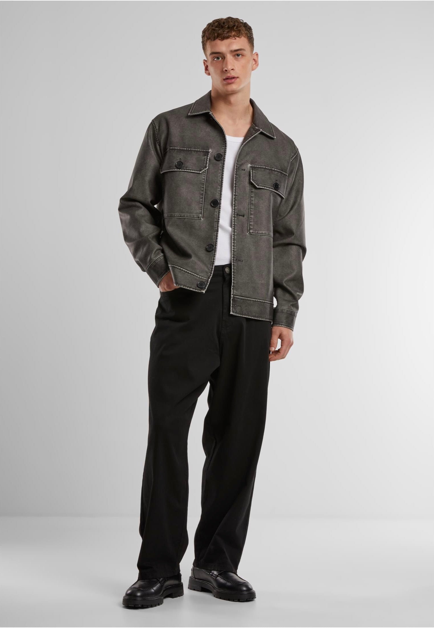 urban-classics-tapered-twill-baggy-pantalon-noir-coton image 2
