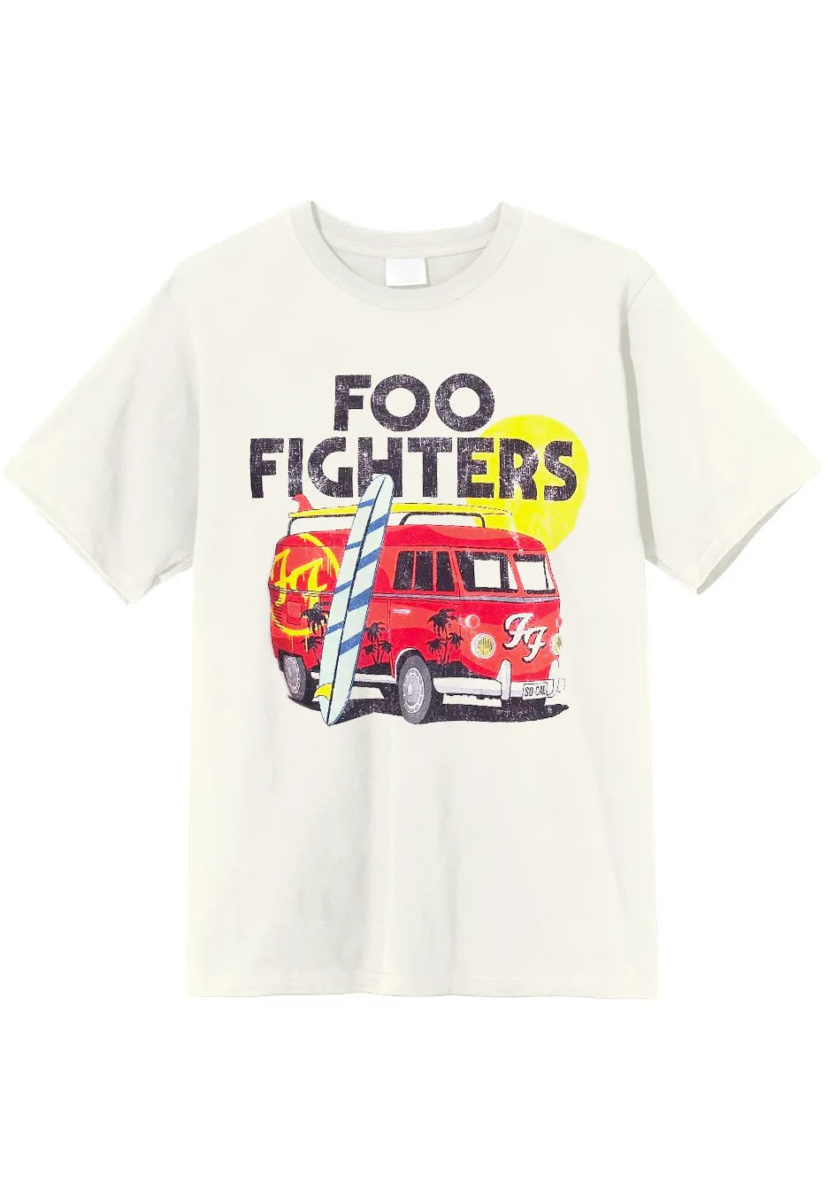 foo-fighters-camper-van-vintage-white-t-shirt-beige-homme image 1