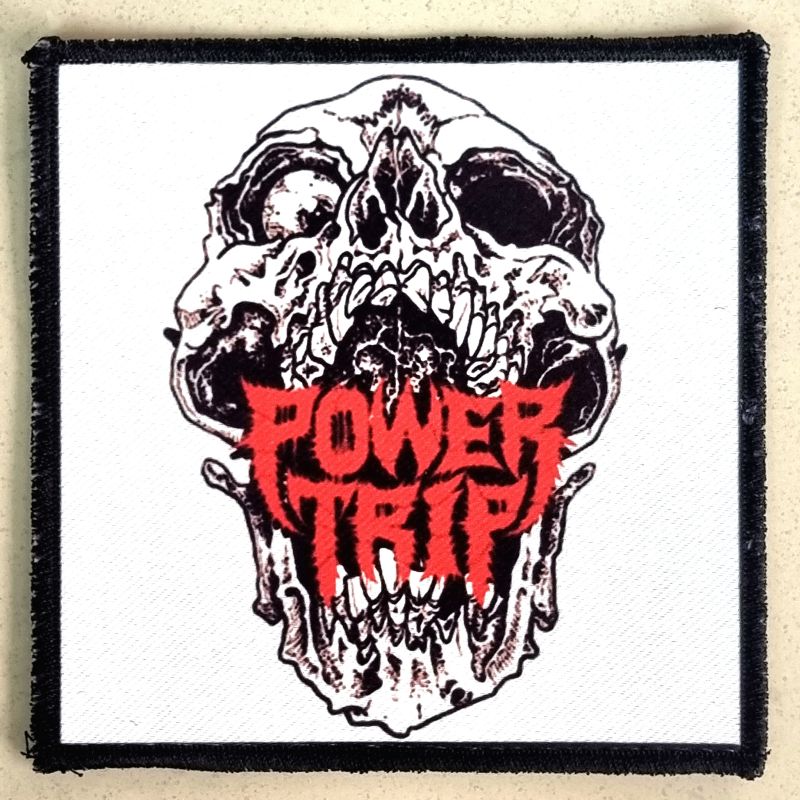 783punx-power-trip-skull-patch-carr-bordure-noire image 1